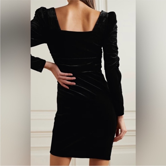NWT Veronica Beard Toki Ruched Velvet Mini Dress Long Sleeves size 2 - Picture 5 of 11